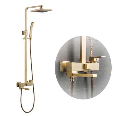 gold bathroom complete sliding rain shower system